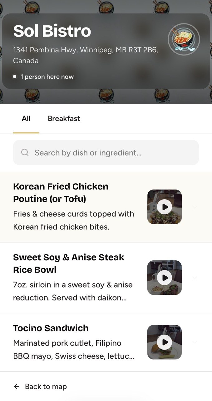 Static Menu Example